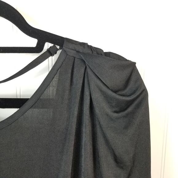 Wilfred Open Back Faux Leather Skirt Long Sleeve Dress Black Large - Picture 2 of 9